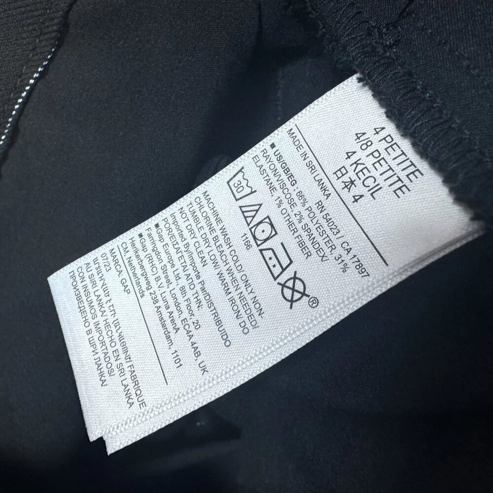 Gap Pants Black Pinstripe Pockets Women’s Size 4 Petite - Picture 12 of 12